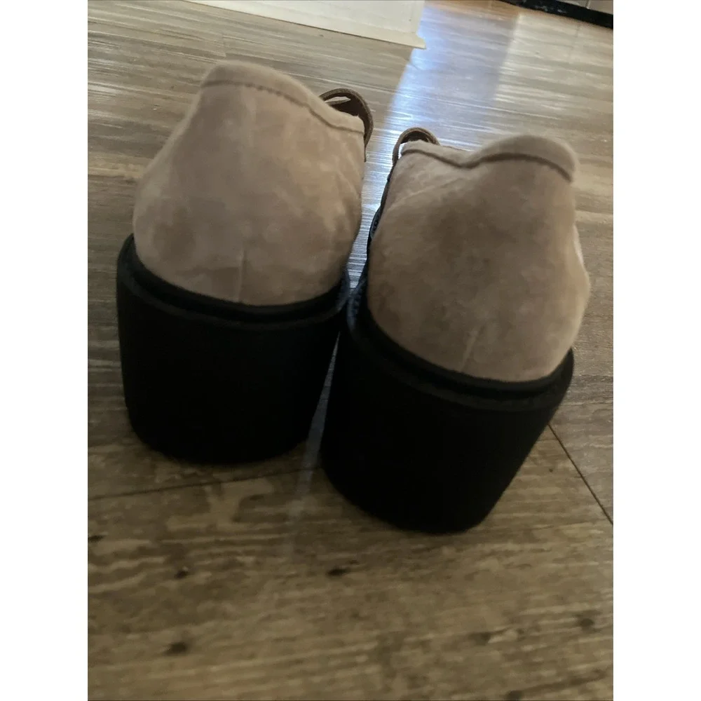 Silent D Chunky Platform Tan Suede Leather Loafers EU39‎ (8-8.5) Anthropology
